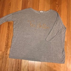 Tri Delta Grey 3/4 Sleeve Boxy Shirt